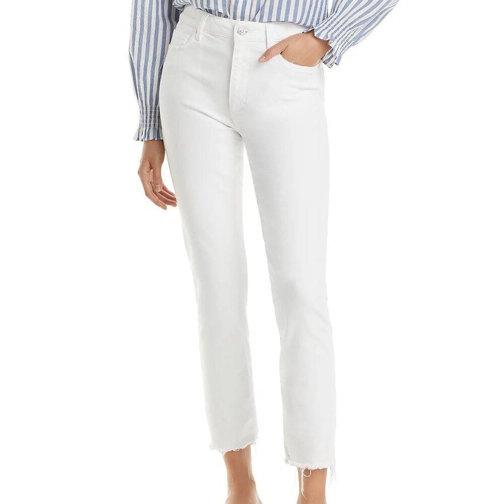 PAIGE Skyline Skinny Crop White Jeans